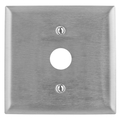 Hubbell Wiring Device-Kellems Wallplates and Boxes, Metallic Plates, 2- Gang, 1) .64" Opening, Standard Size, Stainless Steel SS741